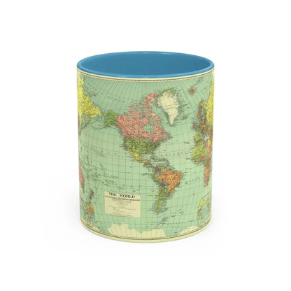 World Map (1932) (Map) Accent Coffee Mug 11oz Light Blue - Go Mug Yourself