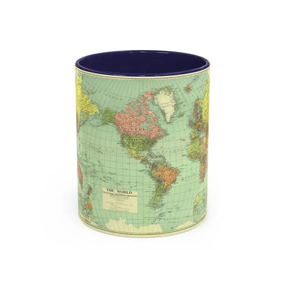 World Map (1932) (Map) Accent Coffee Mug 11oz Navy - Go Mug Yourself