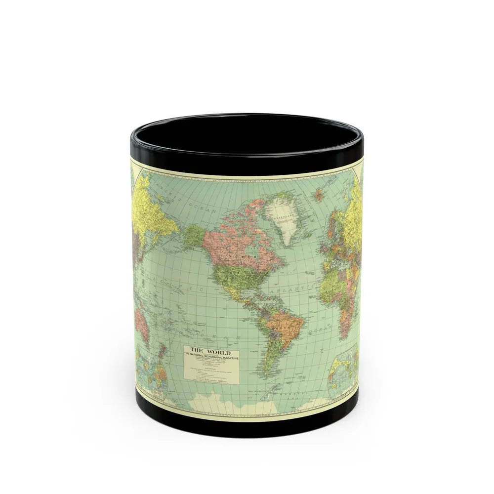 World Map (1932) (Map) Black Coffee Mug-11oz-Go Mug Yourself