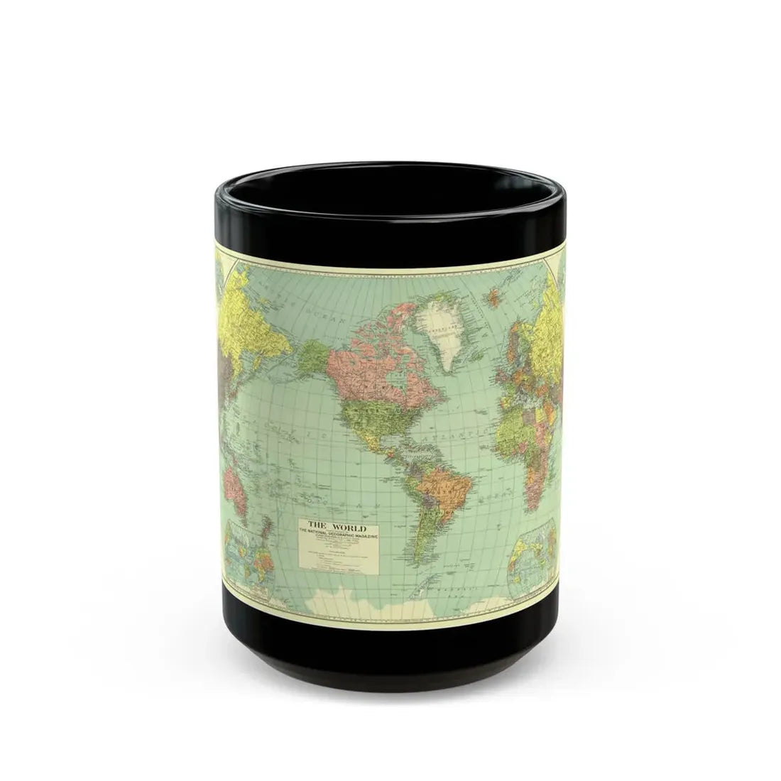 World Map (1932) (Map) Black Coffee Mug 15oz - Go Mug Yourself