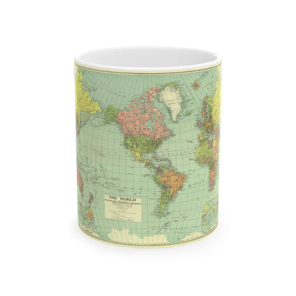 World Map (1932) (Map) White Coffee Mug-11oz-Go Mug Yourself