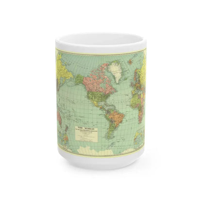 World Map (1932) (Map) White Coffee Mug 15oz - Go Mug Yourself