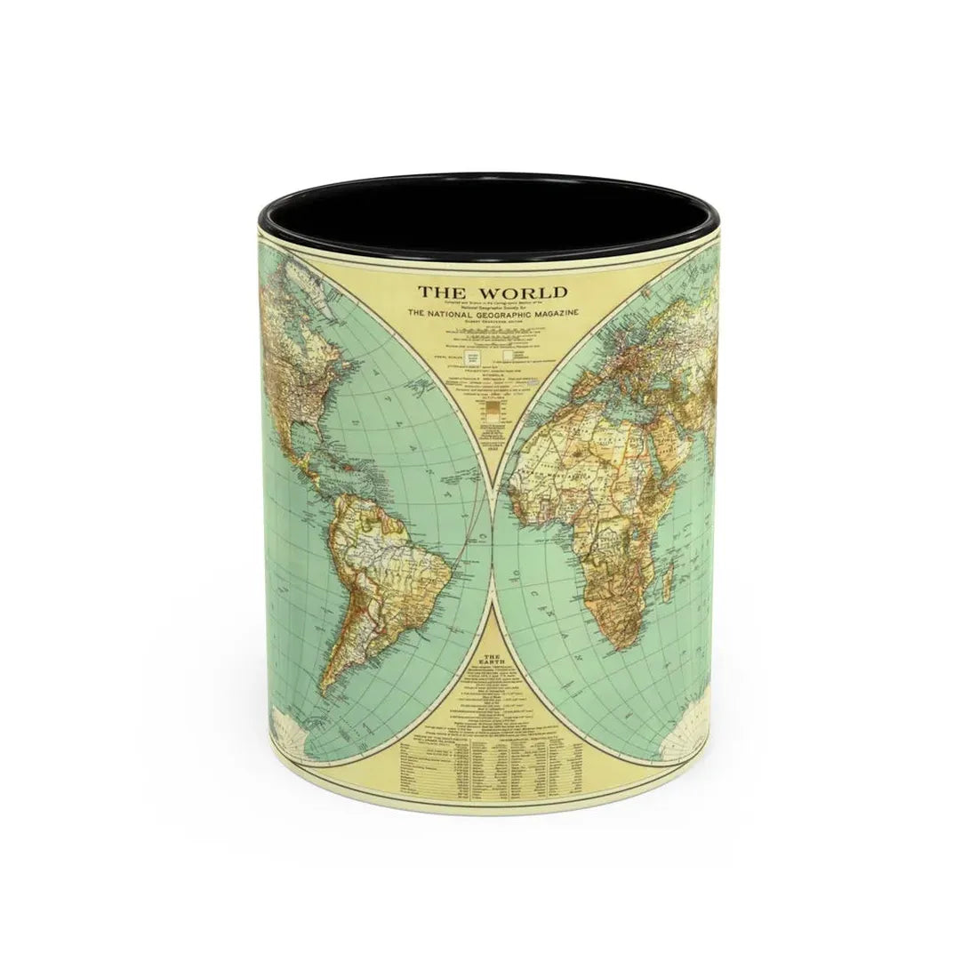 World Map (1935) (Map) Accent Coffee Mug 11oz Black - Go Mug Yourself