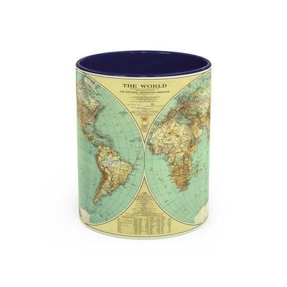 World Map (1935) (Map) Accent Coffee Mug 11oz Navy - Go Mug Yourself