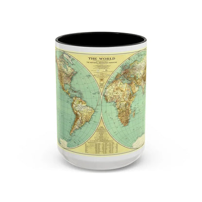 World Map (1935) (Map) Accent Coffee Mug 15oz Black - Go Mug Yourself