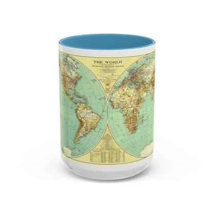 World Map (1935) (Map) Accent Coffee Mug 15oz Light Blue - Go Mug Yourself