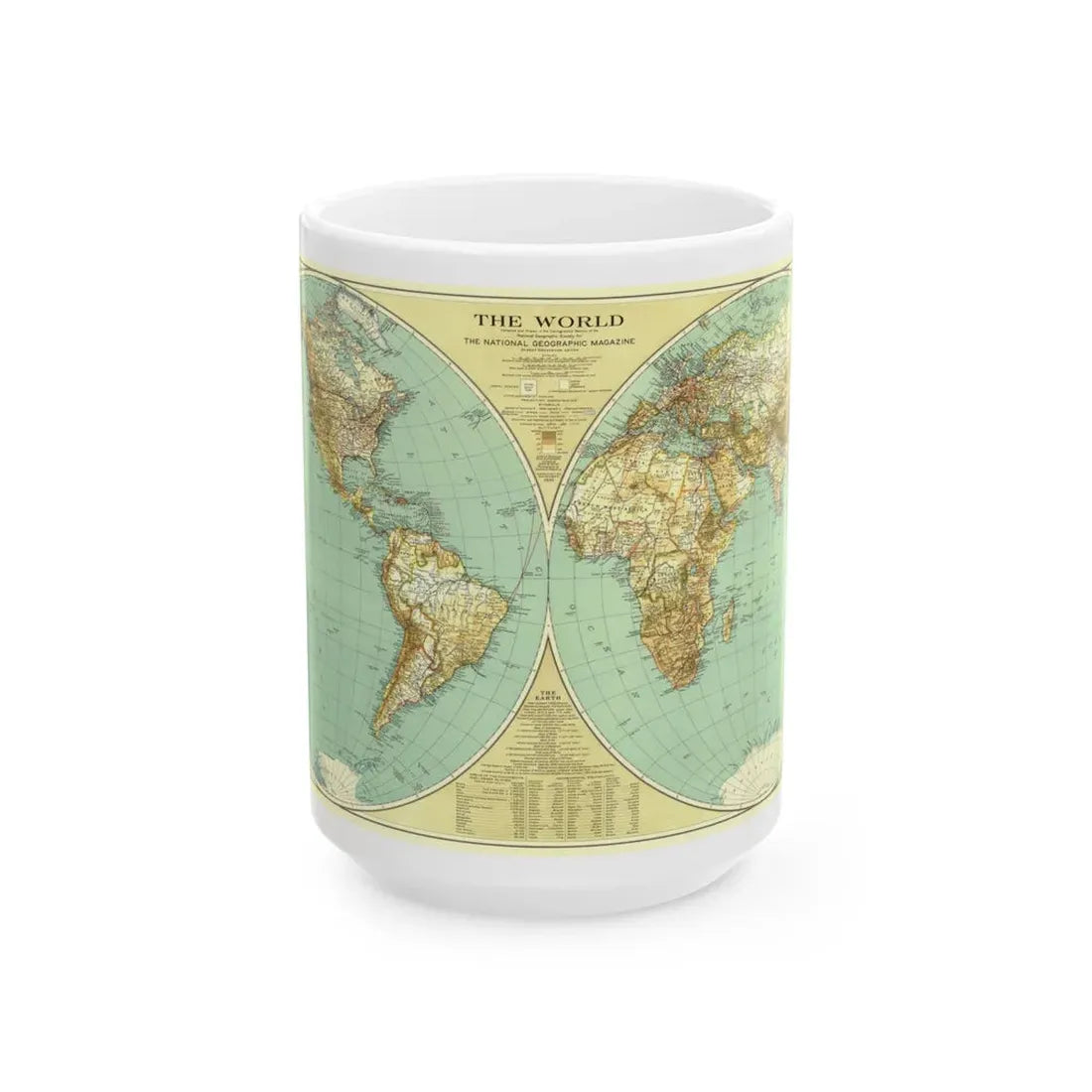 World Map (1935) (Map) White Coffee Mug 15oz - Go Mug Yourself