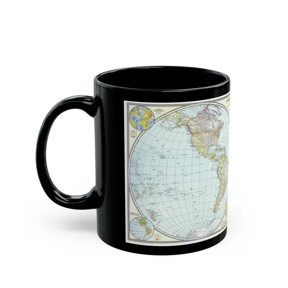 World Map (1941) (Map) Black Coffee Mug - Go Mug Yourself