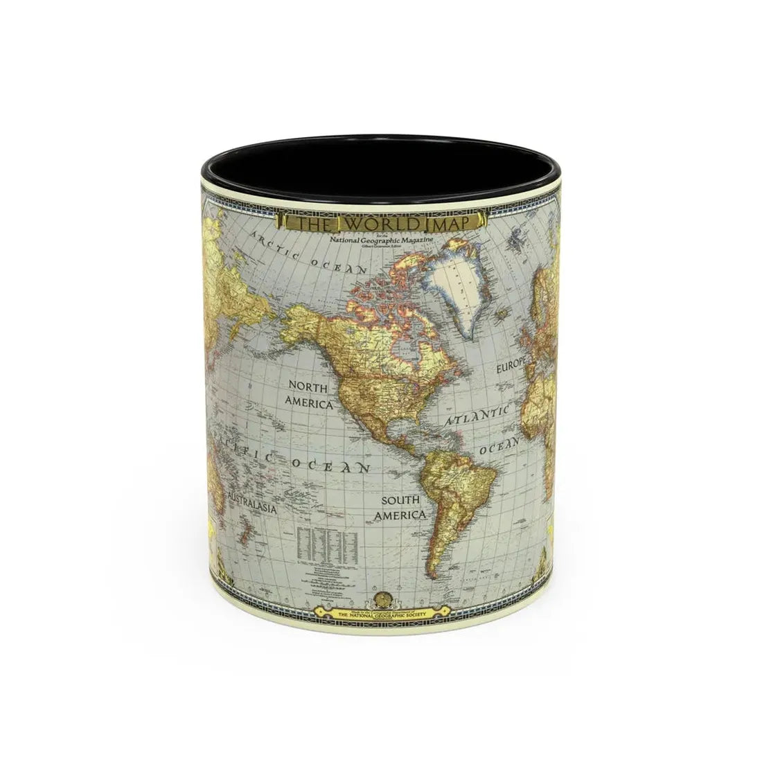 World Map (1943) (Map) Accent Coffee Mug 11oz Black - Go Mug Yourself