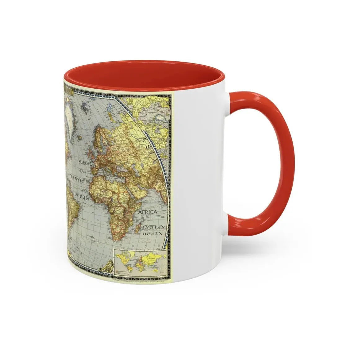 World Map (1943) (Map) Accent Coffee Mug - Go Mug Yourself