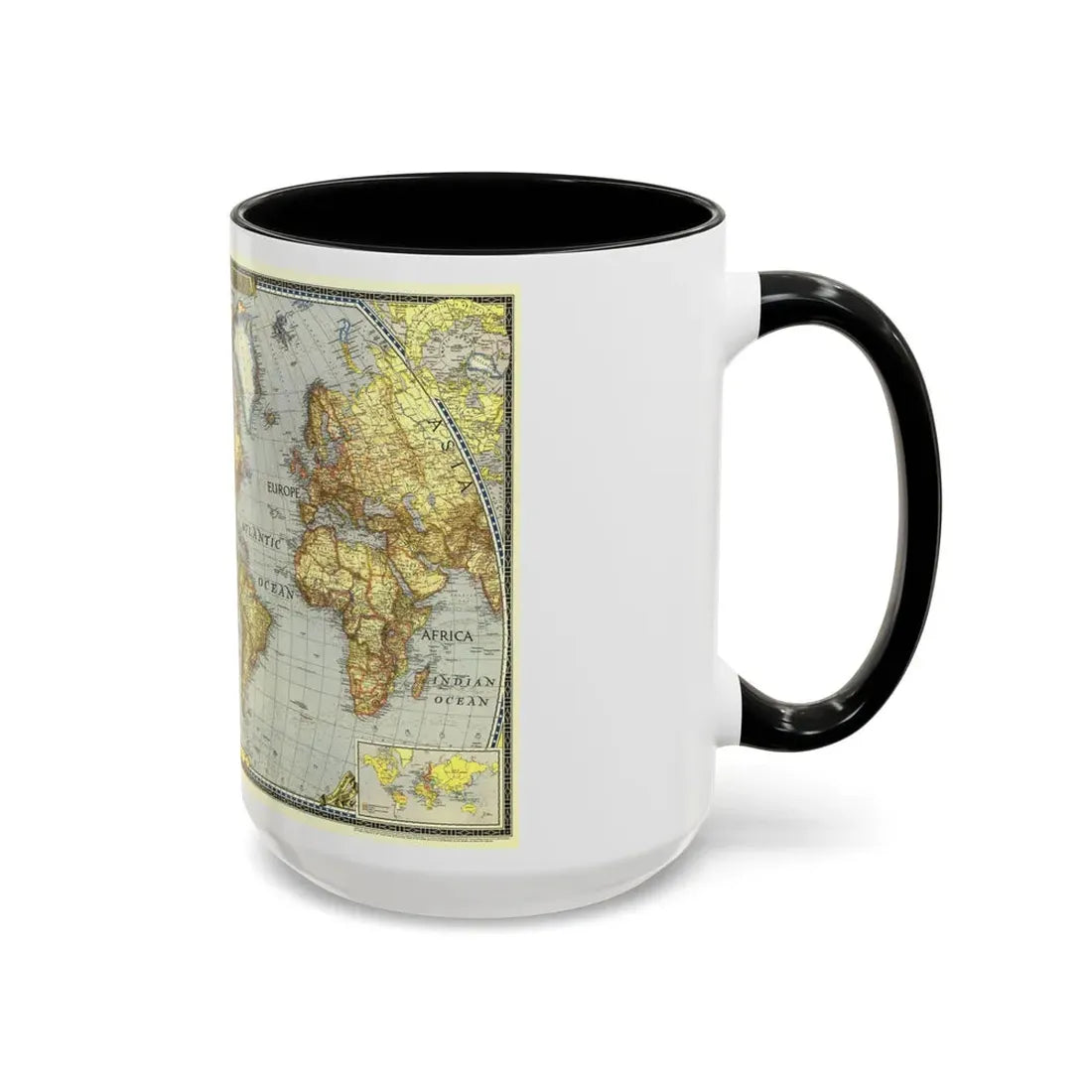 World Map (1943) (Map) Accent Coffee Mug - Go Mug Yourself