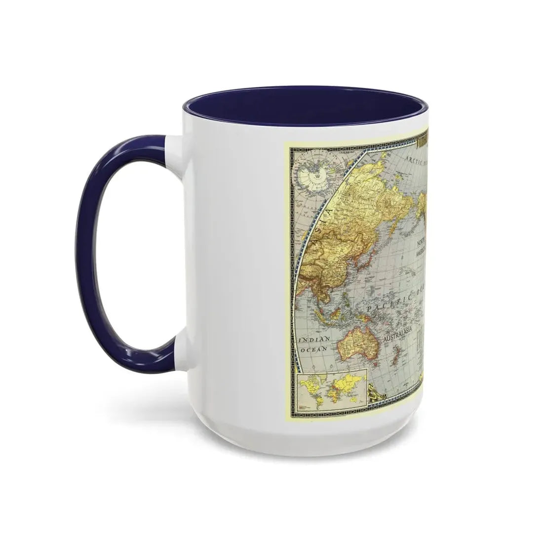 World Map (1943) (Map) Accent Coffee Mug - Go Mug Yourself
