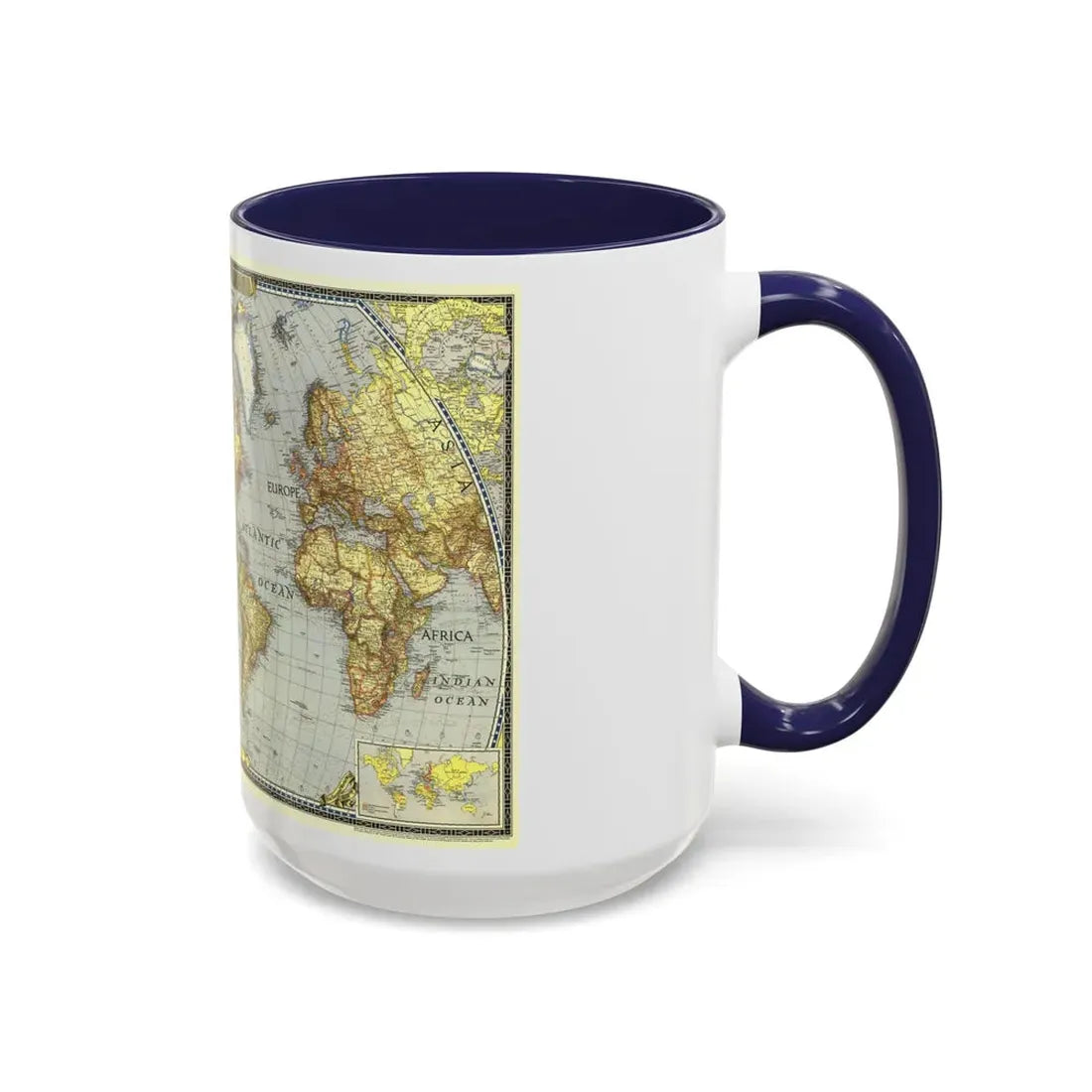 World Map (1943) (Map) Accent Coffee Mug - Go Mug Yourself