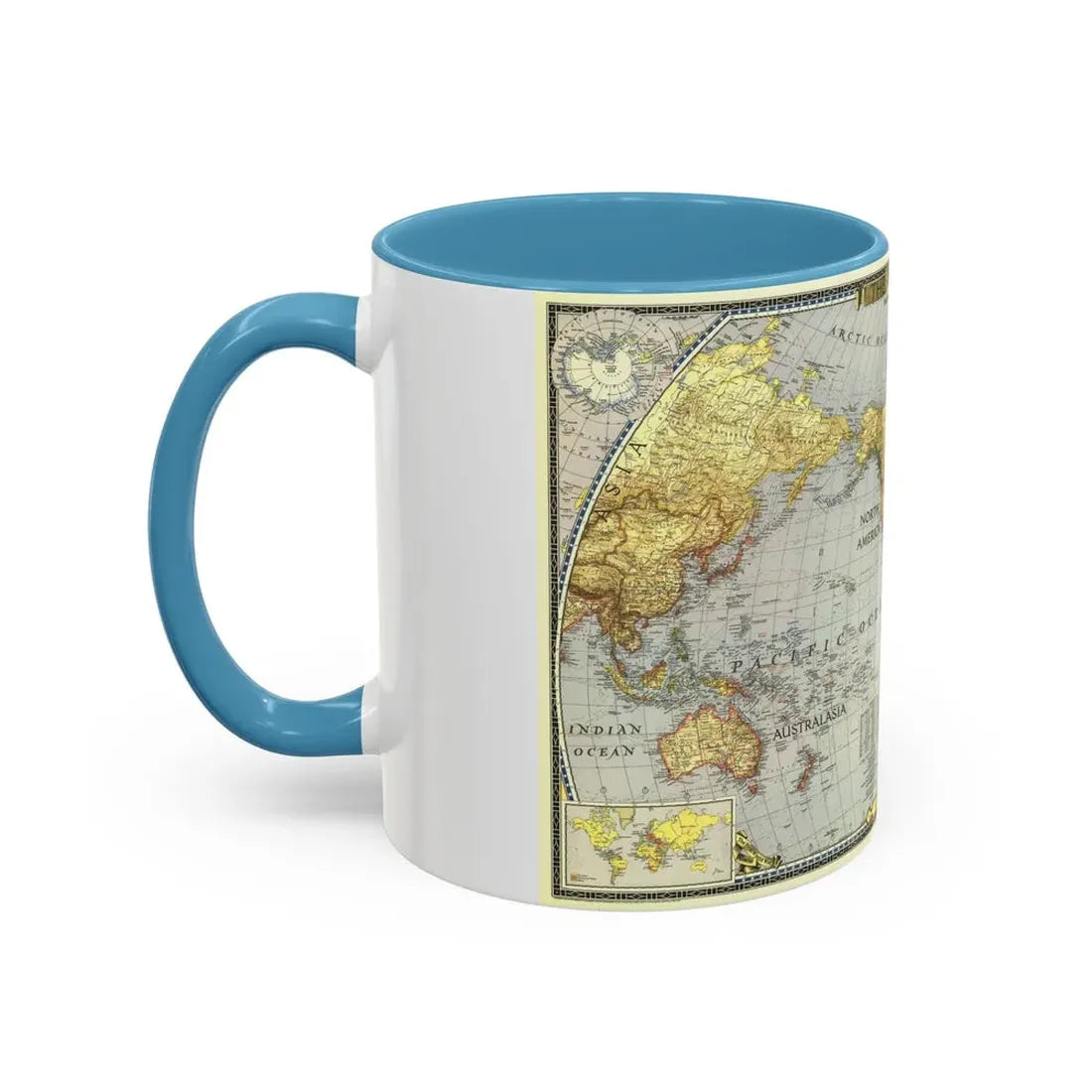 World Map (1943) (Map) Accent Coffee Mug - Go Mug Yourself