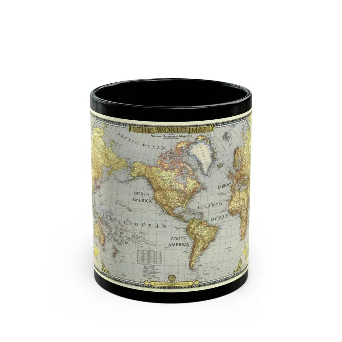 World Map (1943) (Map) Black Coffee Mug 11oz - Go Mug Yourself