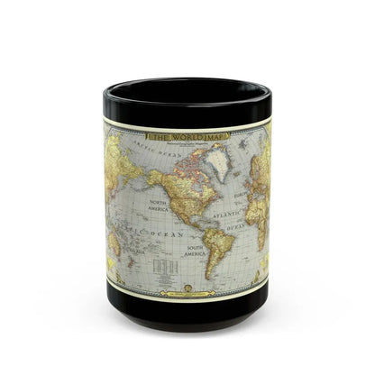World Map (1943) (Map) Black Coffee Mug 15oz - Go Mug Yourself