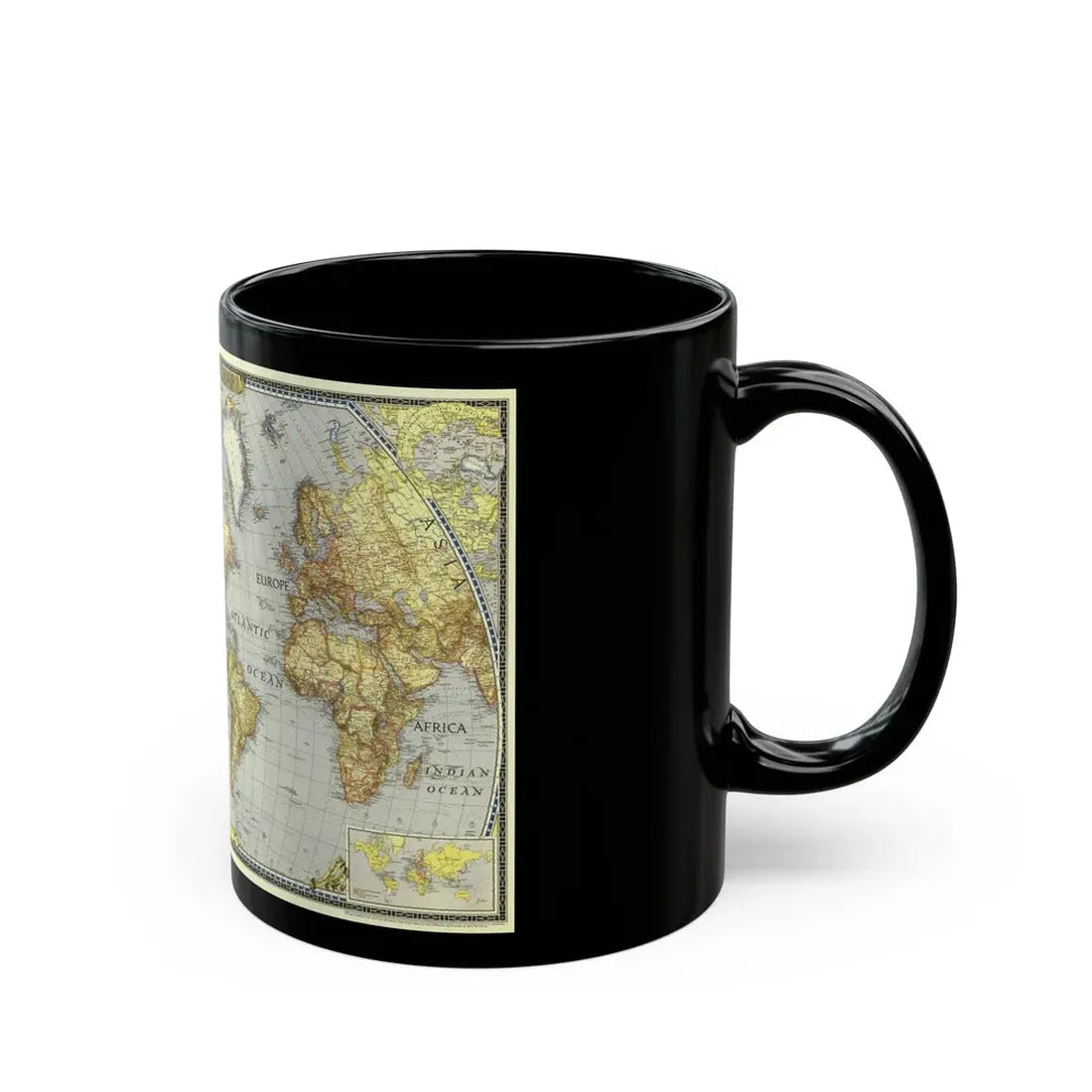World Map (1943) (Map) Black Coffee Mug - Go Mug Yourself