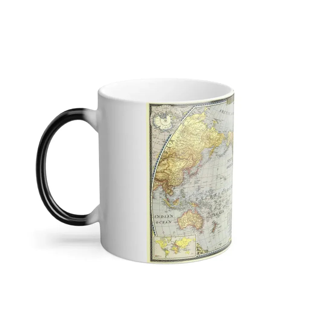 World Map (1943) (Map) Color Changing Mug 11oz - Go Mug Yourself