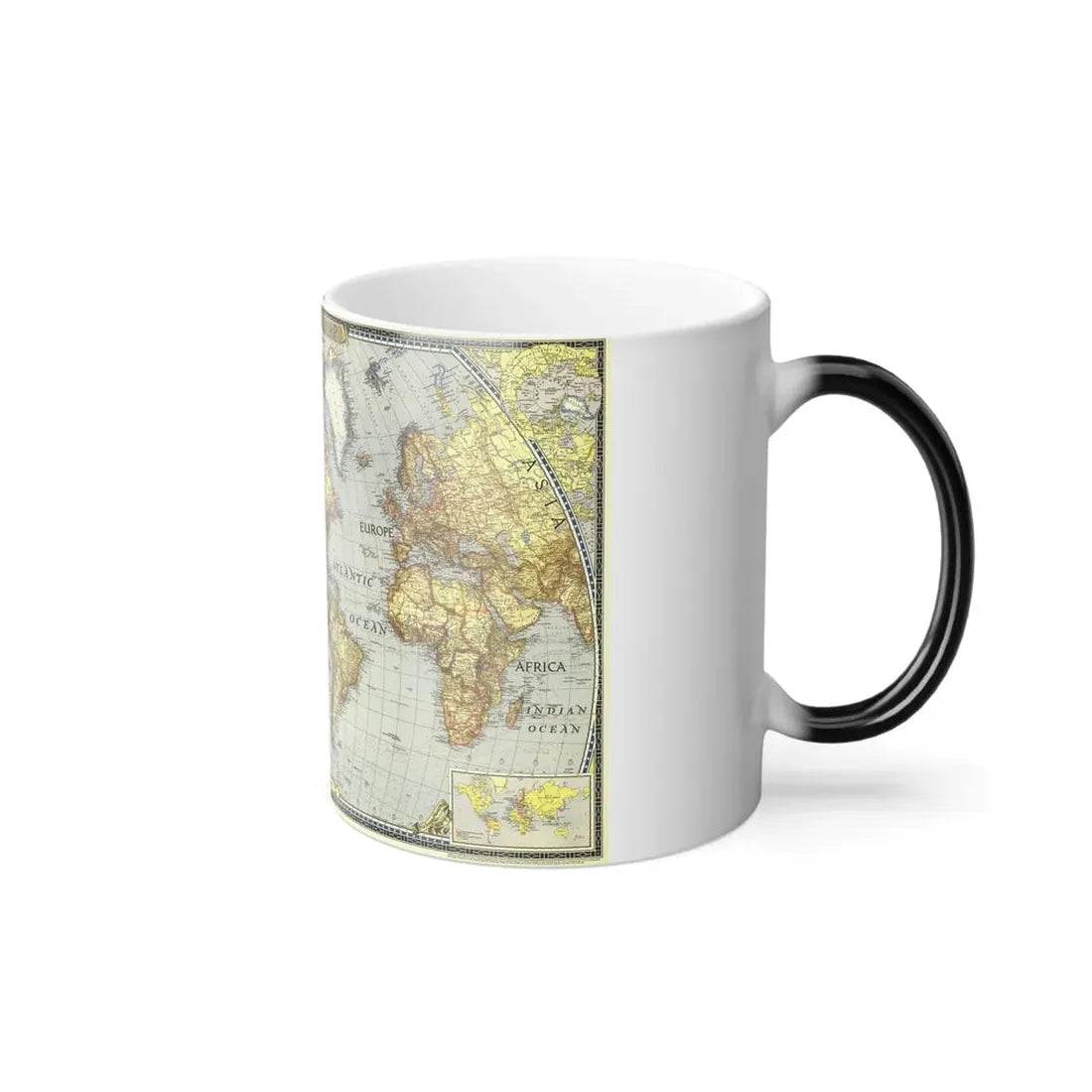 World Map (1943) (Map) Color Changing Mug 11oz - Go Mug Yourself