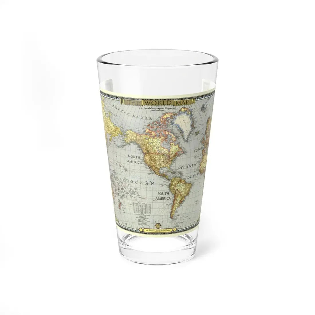 World Map (1943) (Map) Pint Glass 16oz 16oz - Go Mug Yourself