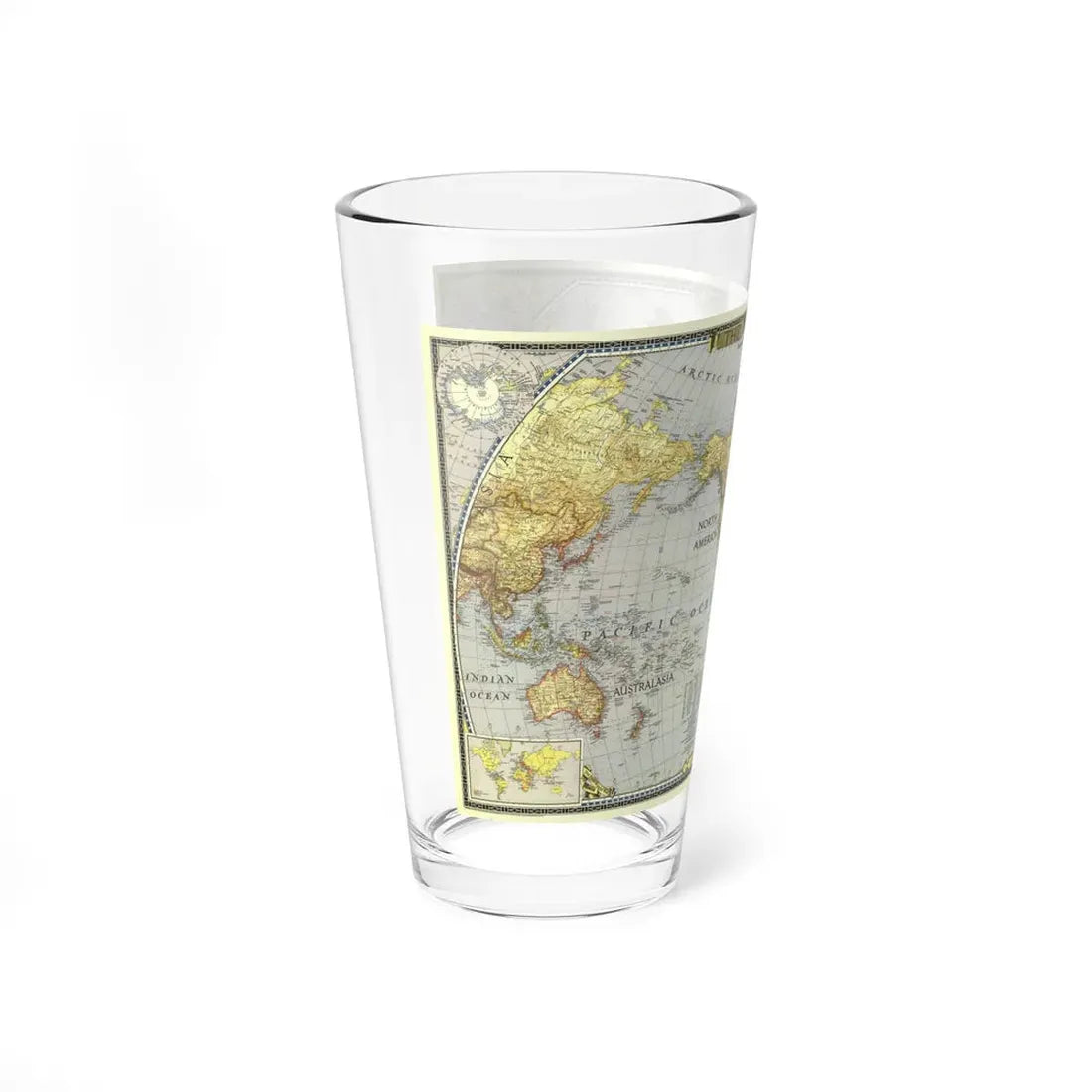 World Map (1943) (Map) Pint Glass 16oz - Go Mug Yourself
