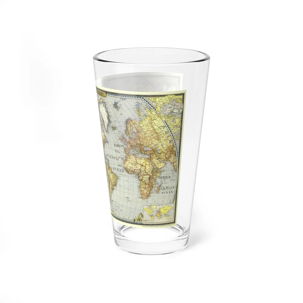 World Map (1943) (Map) Pint Glass 16oz-Go Mug Yourself