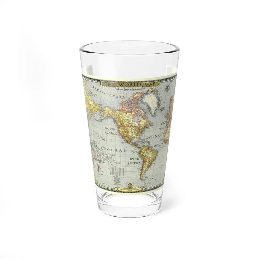 World Map (1943) (Map) Pint Glass 16oz - Go Mug Yourself
