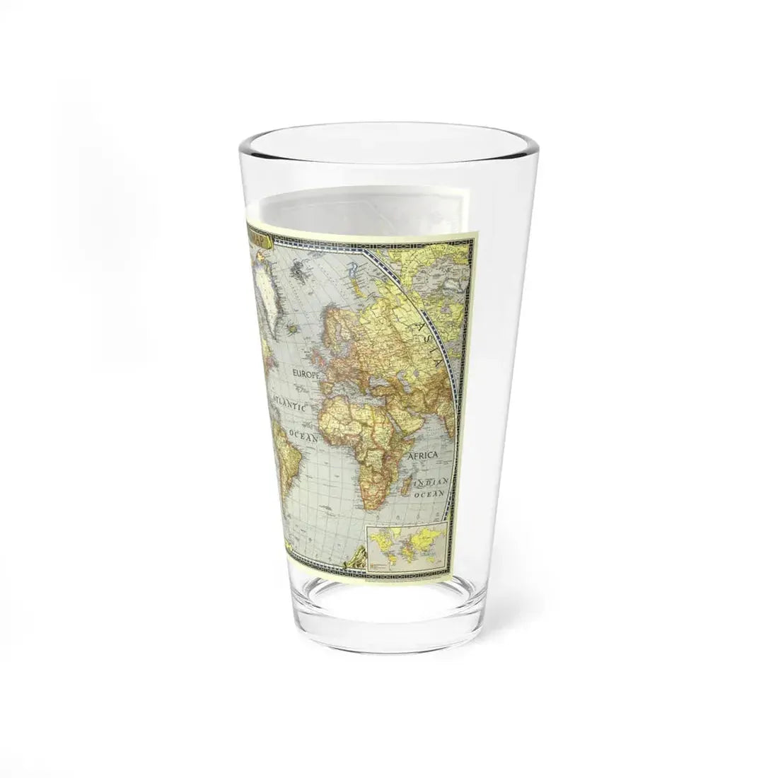 World Map (1943) (Map) Pint Glass 16oz - Go Mug Yourself