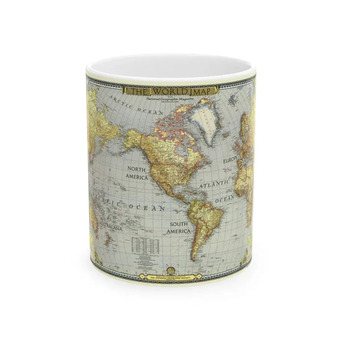 World Map (1943) (Map) White Coffee Mug 11oz - Go Mug Yourself