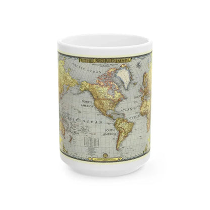 World Map (1943) (Map) White Coffee Mug 15oz - Go Mug Yourself