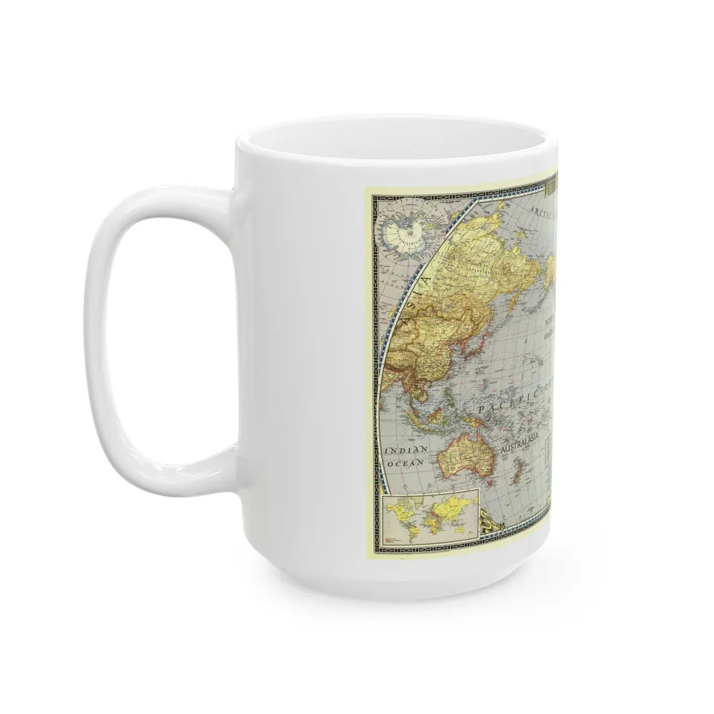 World Map (1943) (Map) White Coffee Mug-Go Mug Yourself