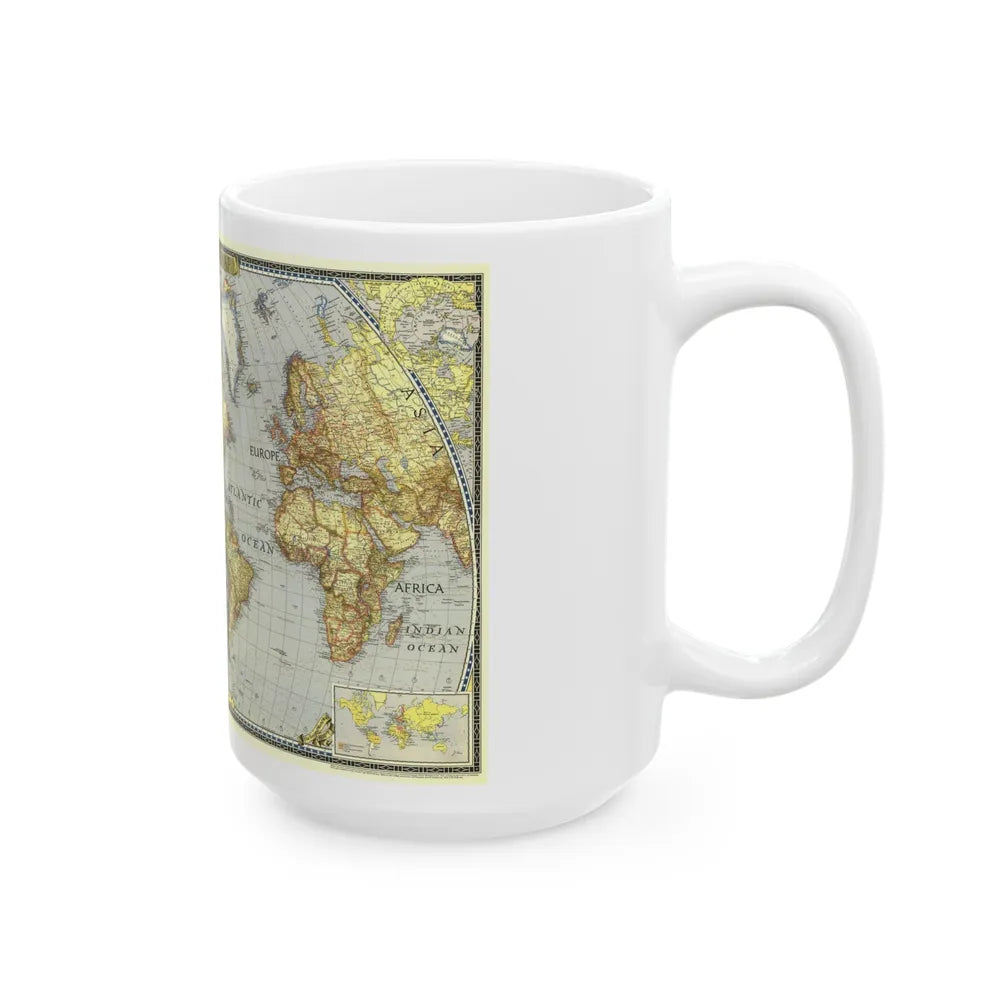 World Map (1943) (Map) White Coffee Mug-Go Mug Yourself