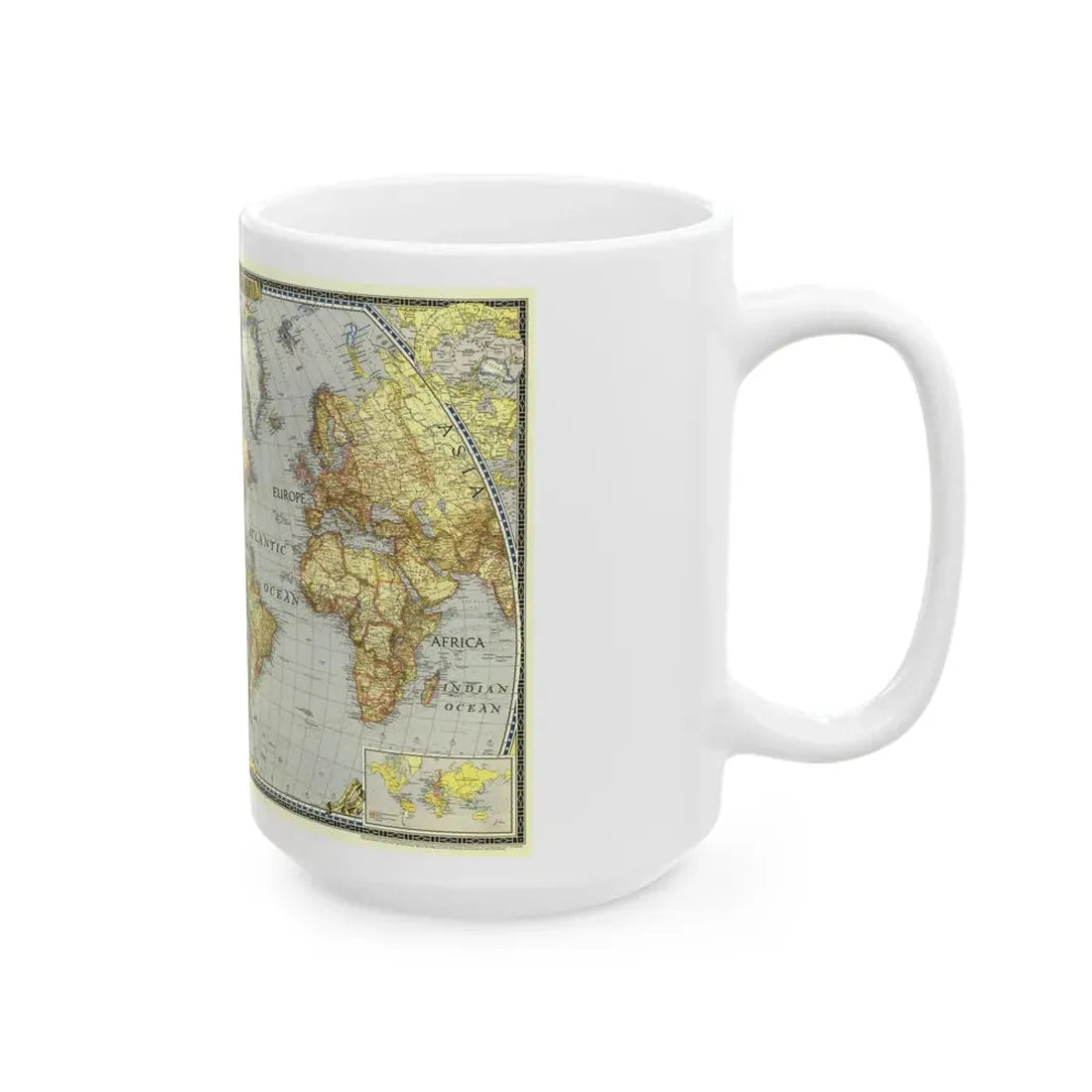 World Map (1943) (Map) White Coffee Mug - Go Mug Yourself