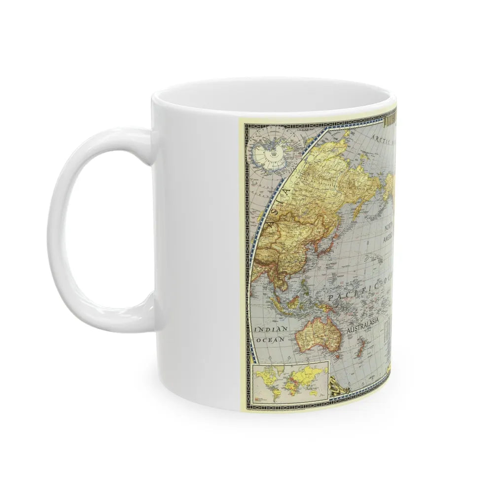 World Map (1943) (Map) White Coffee Mug-Go Mug Yourself