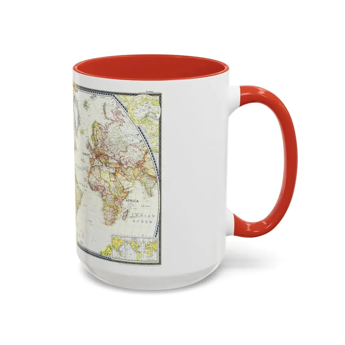 World Map (1951) (Map) Accent Coffee Mug - Go Mug Yourself