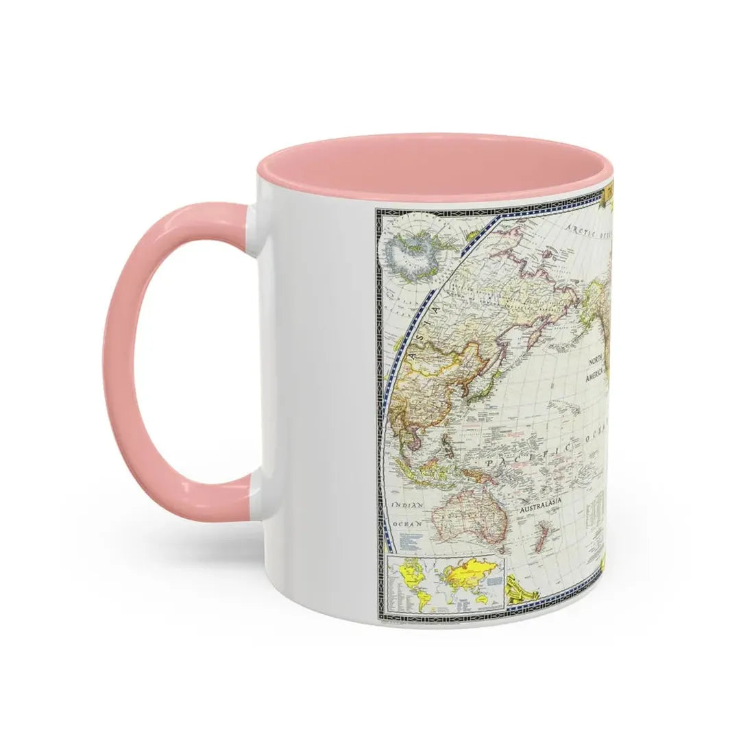 World Map (1951) (Map) Accent Coffee Mug - Go Mug Yourself