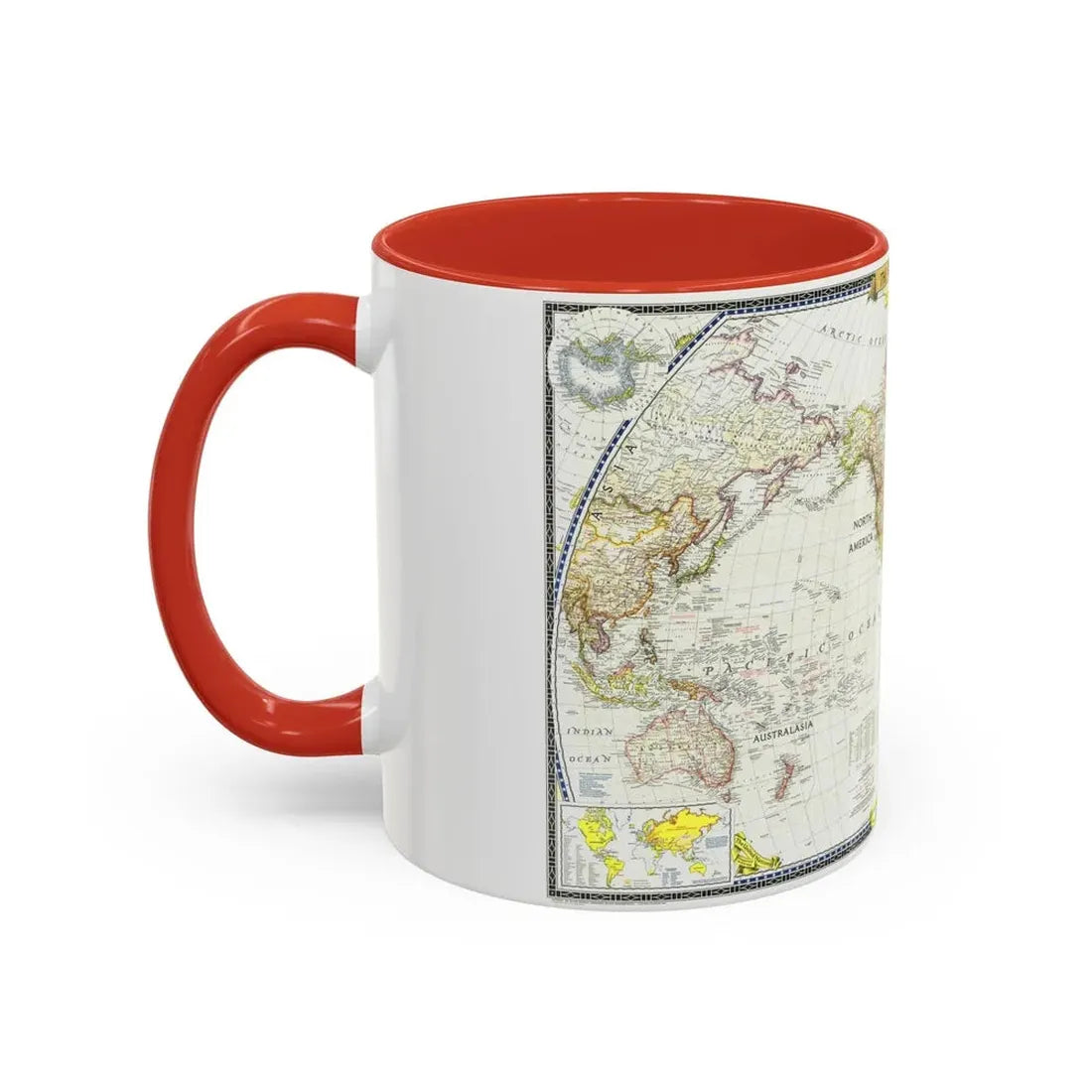 World Map (1951) (Map) Accent Coffee Mug - Go Mug Yourself