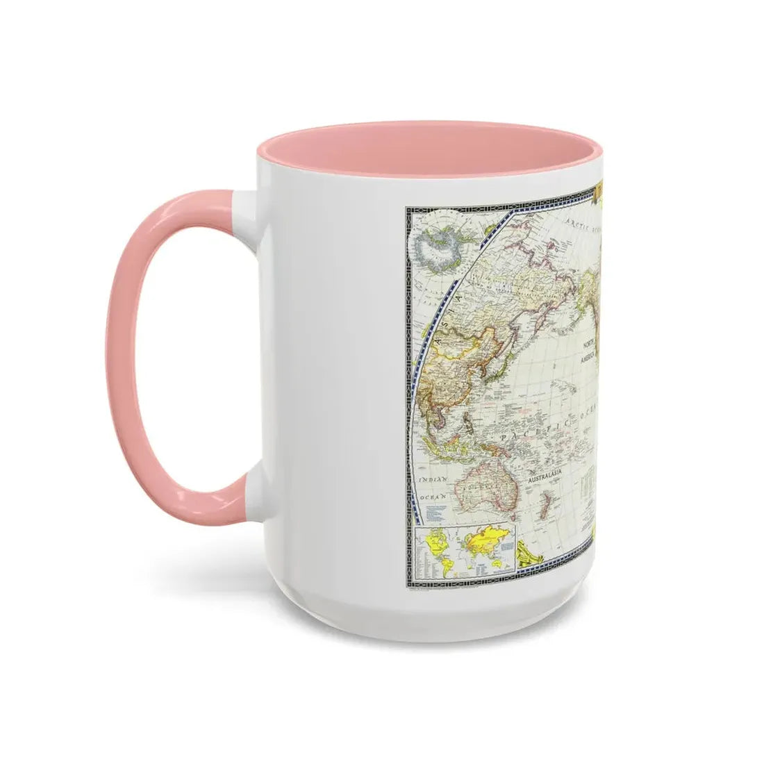 World Map (1951) (Map) Accent Coffee Mug - Go Mug Yourself