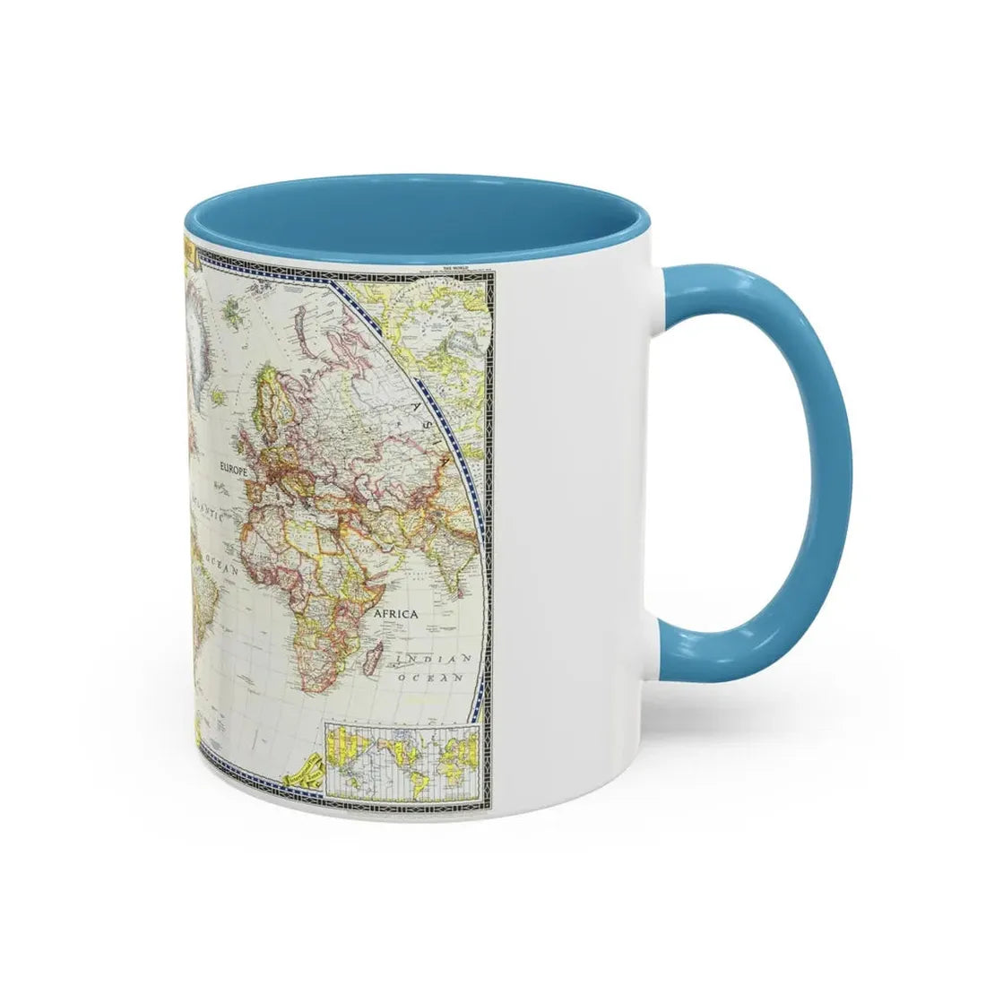 World Map (1951) (Map) Accent Coffee Mug - Go Mug Yourself