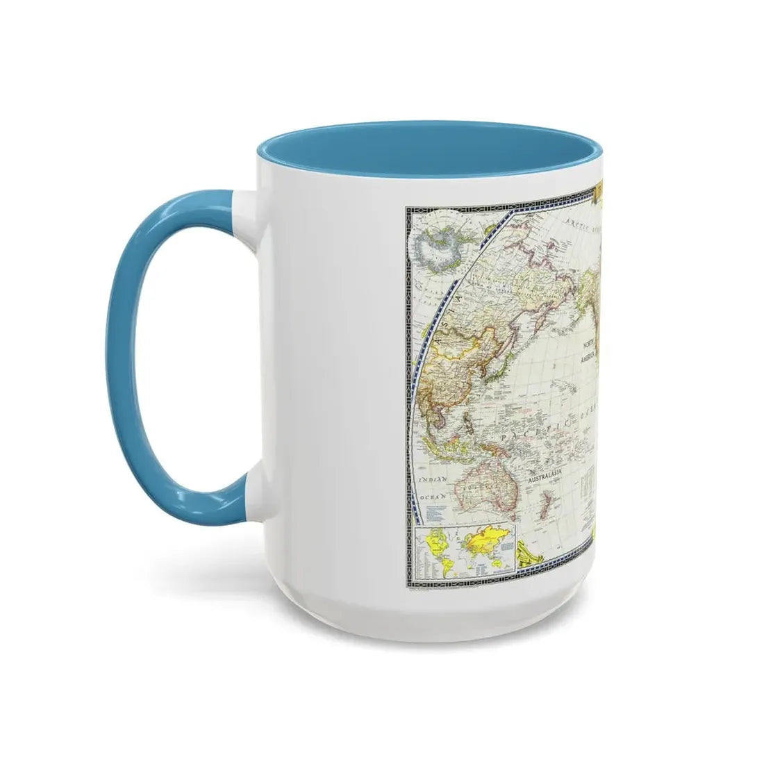 World Map (1951) (Map) Accent Coffee Mug - Go Mug Yourself