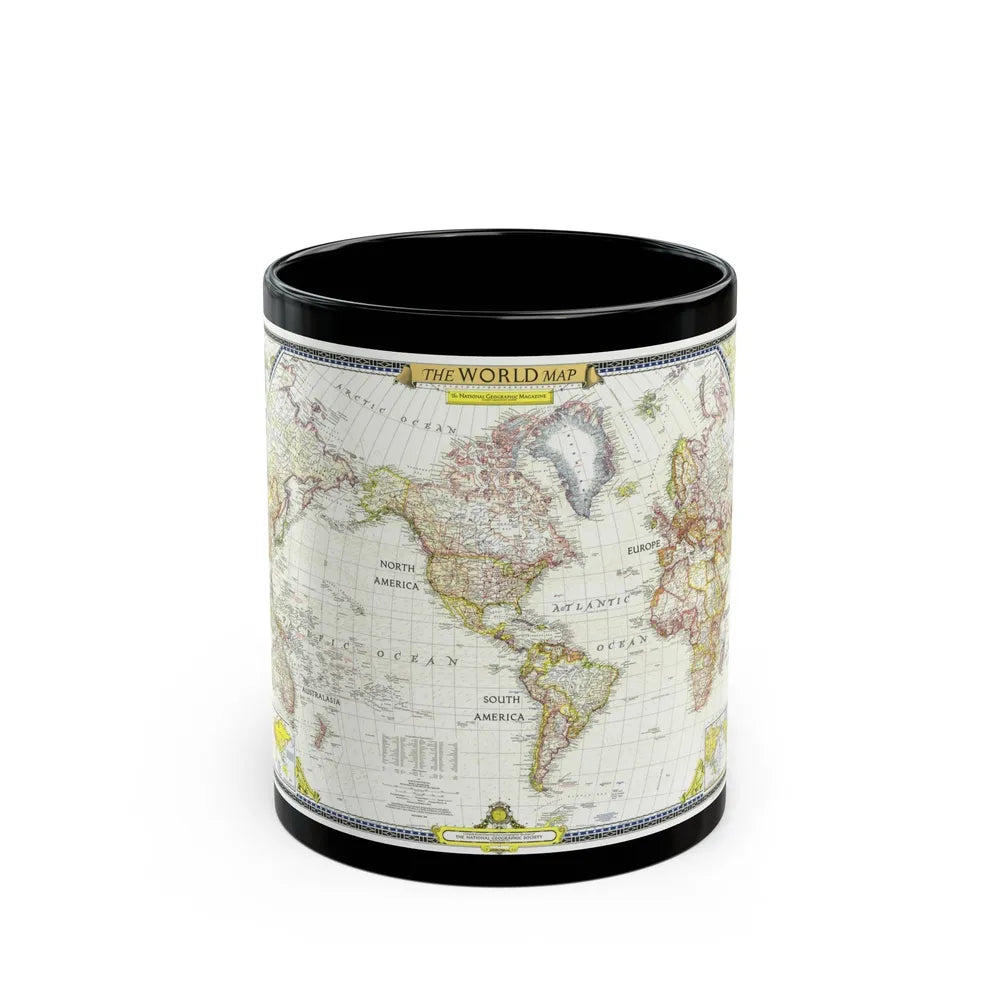 World Map (1951) (Map) Black Coffee Mug-11oz-Go Mug Yourself