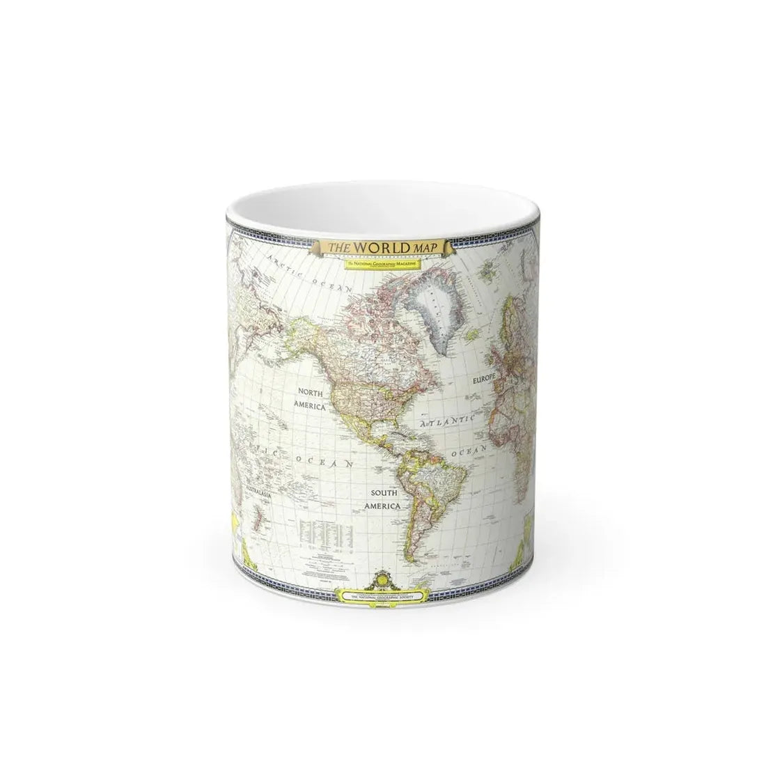 World Map (1951) (Map) Color Changing Mug 11oz Default Title 11oz - Go Mug Yourself