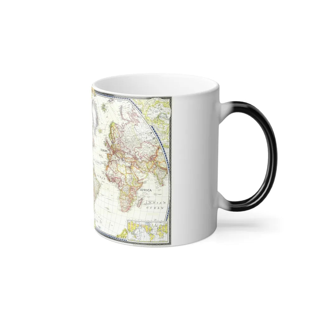 World Map (1951) (Map) Color Changing Mug 11oz-Go Mug Yourself