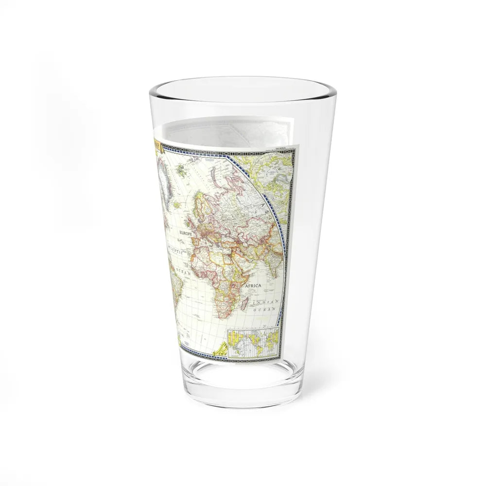 World Map (1951) (Map) Pint Glass 16oz-Go Mug Yourself