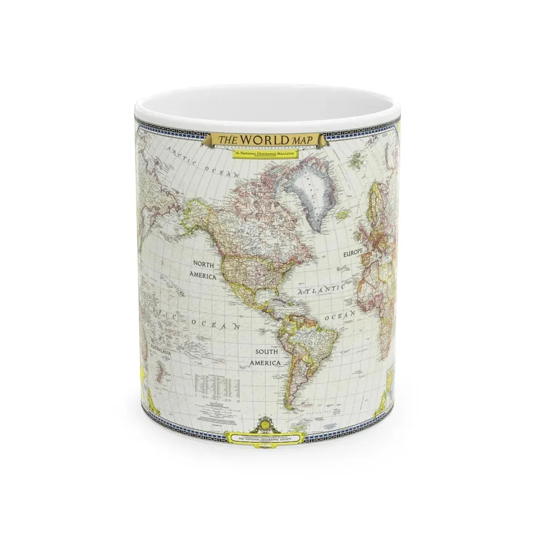 World Map (1951) (Map) White Coffee Mug 11oz - Go Mug Yourself
