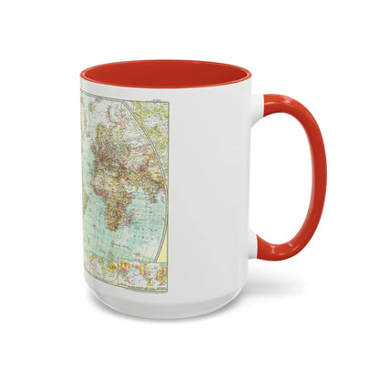 World Map (1957) (Map) Accent Coffee Mug-Go Mug Yourself