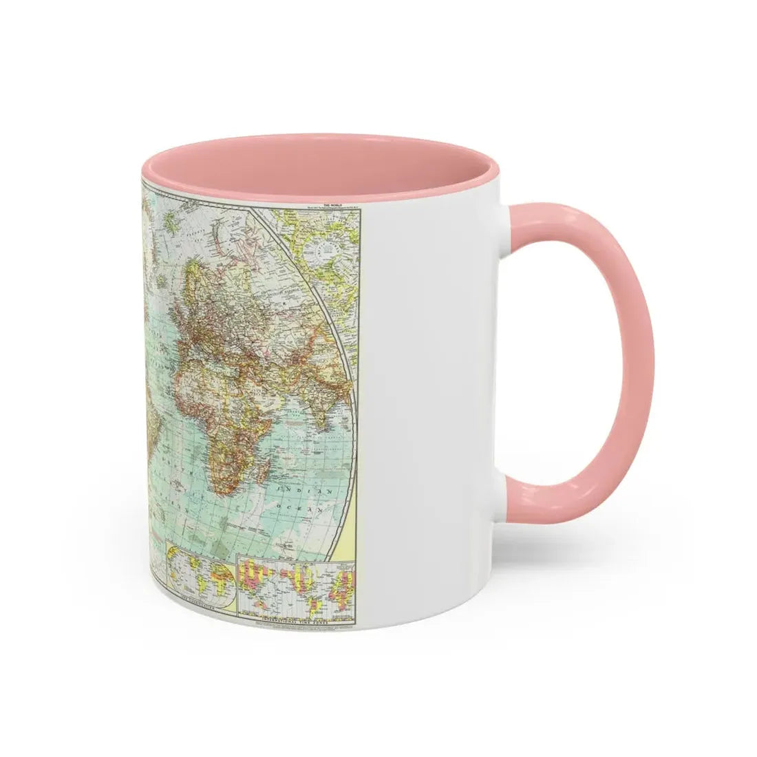 World Map (1957) (Map) Accent Coffee Mug - Go Mug Yourself