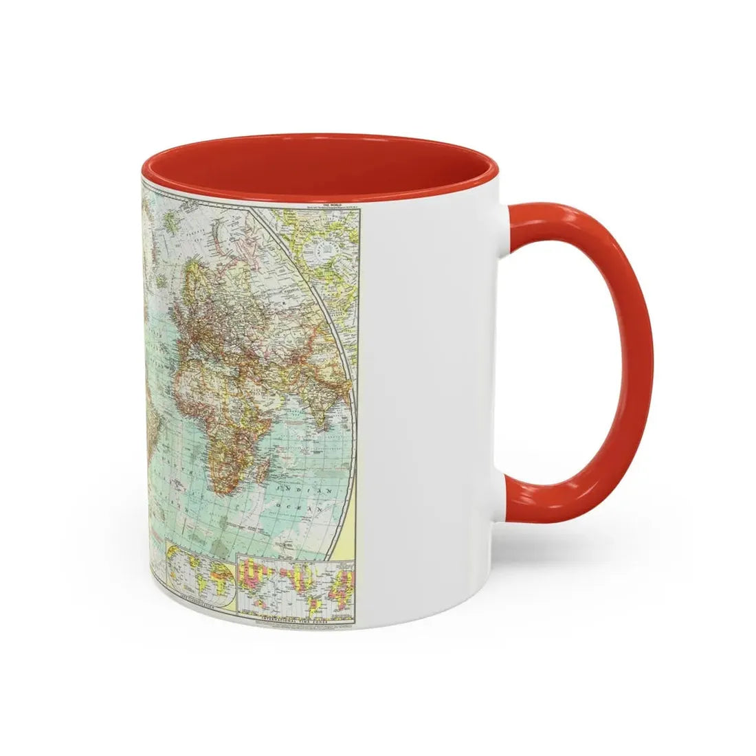 World Map (1957) (Map) Accent Coffee Mug - Go Mug Yourself