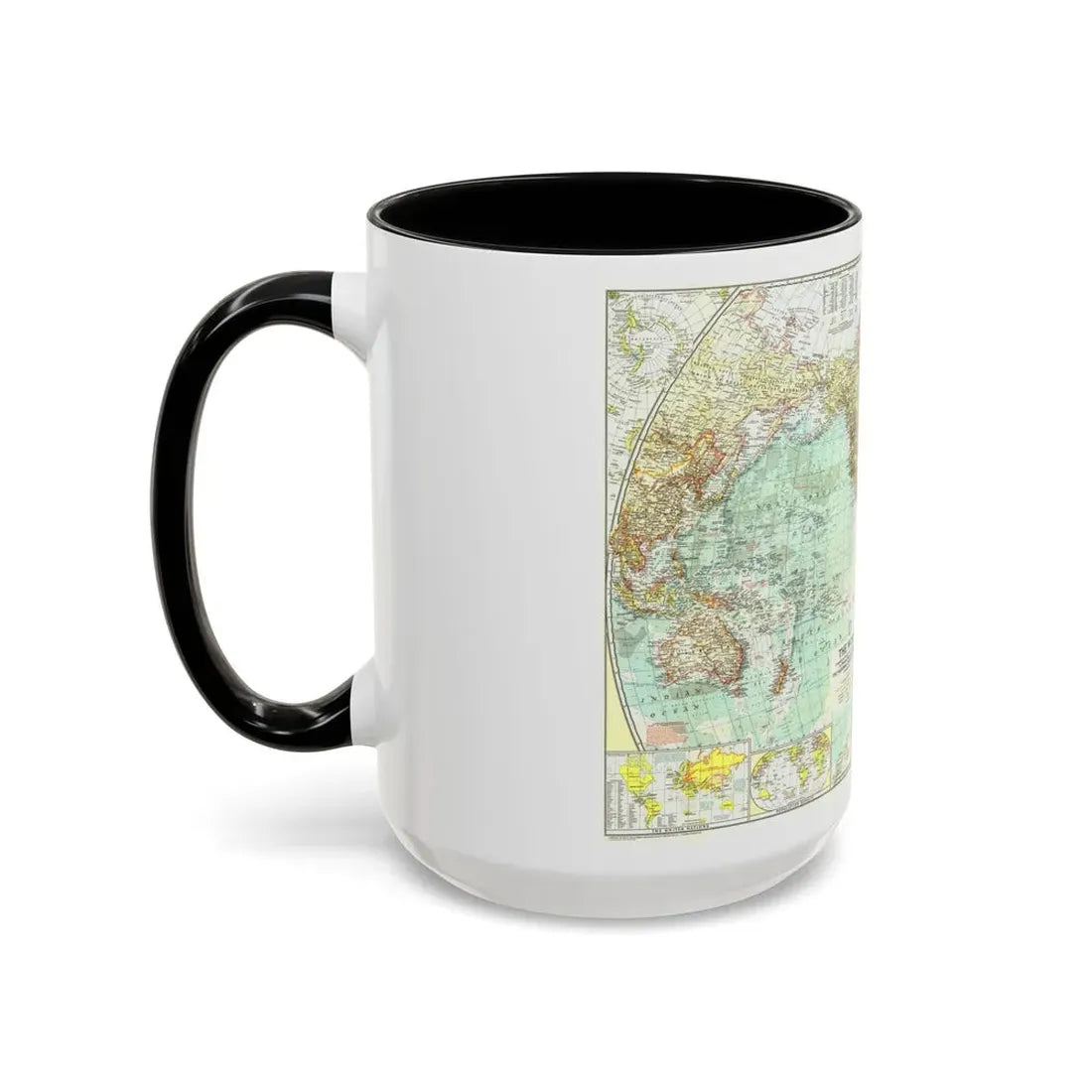 World Map (1957) (Map) Accent Coffee Mug - Go Mug Yourself