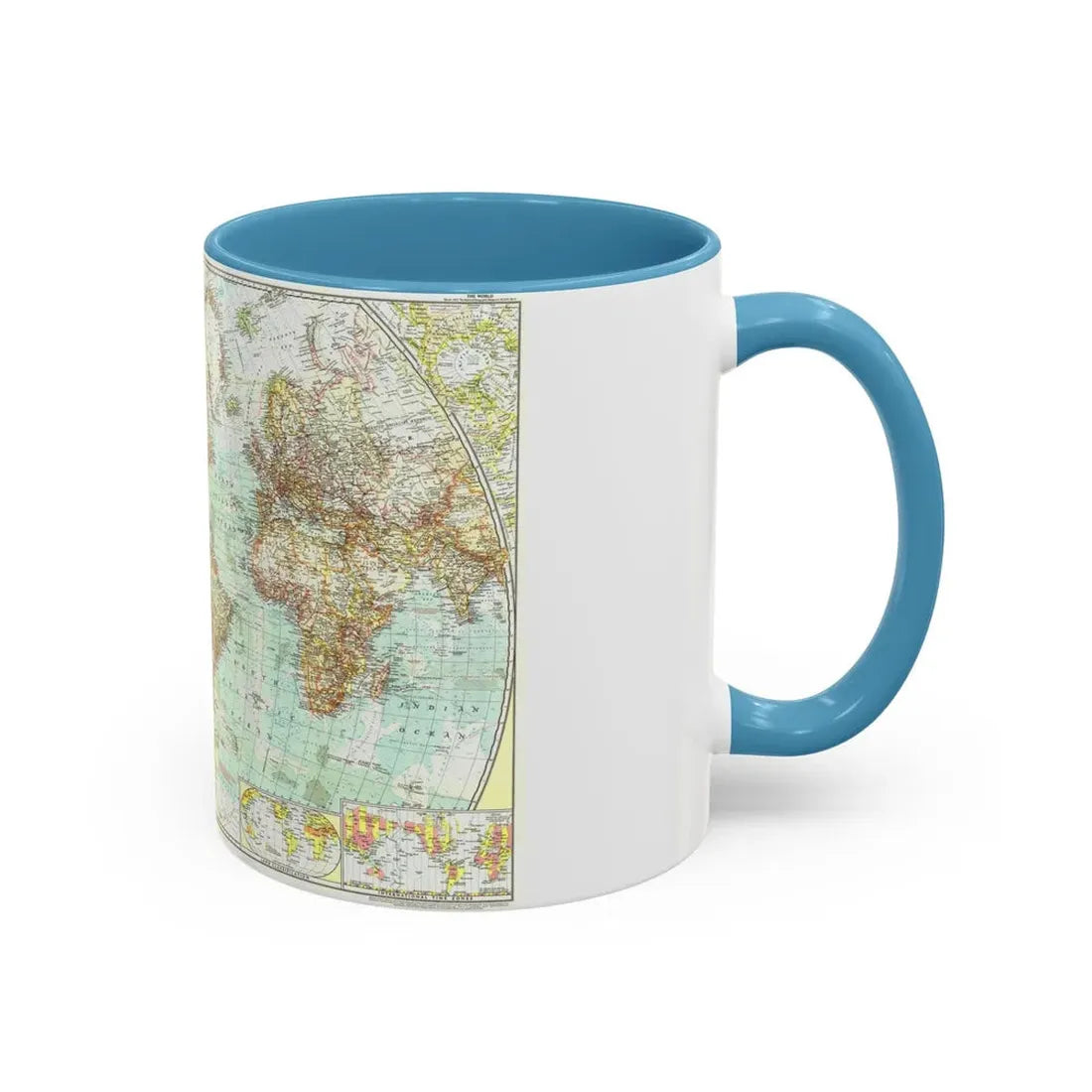 World Map (1957) (Map) Accent Coffee Mug - Go Mug Yourself